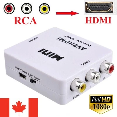RCA to HDMI Adapter Converter Video Audio Composite AV 720p 1080p Upscaler CVBS - Image 1 of 2