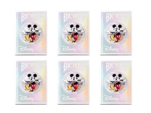 Confezione 6 Carte Da Gioco Bicycle Disney 100 Anniversario Olografiche - Sigillate - Foto 1 di 6