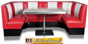 HW120/120Red American Banco de Comedor Restaurante Mueble 50´S Retro Ee.uu. - Imagen 1 de 7