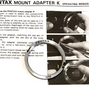 Genuine Pentax Mount Adapter K M42 to Pentax K Mount Excellent from Japan F/S - Picture 1 of 4