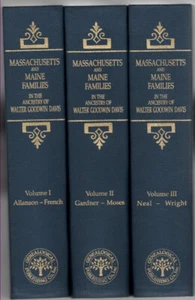 Massachusetts & Maine Familien in der Abstammung von Walter Goodwin Davis Bände 1-3 - Bild 1 von 1