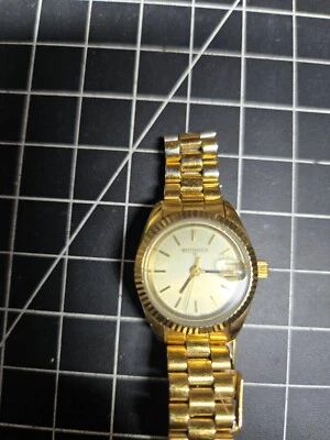 Reloj presidencial wittnauer oro damas fecha bl9634 9565 cuarzo vintage Foto 1 de 4