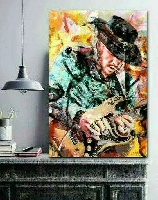 SRV Art, Stevie Ray Vaughan Wall Art, Musician SRV, Guitar Player Art, SRV Print - Image 1 of 1
