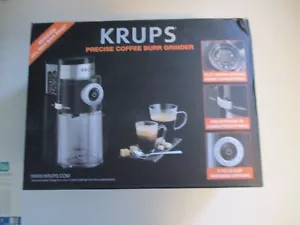 KRUPS Precision Flat Coffee Burr Grinder, 2-12 Cups, Black Gray GX550850 - Picture 1 of 12