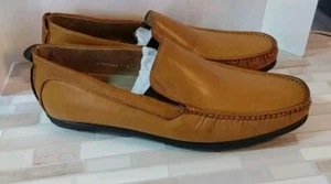 Franco Vanucci Herren Hellbraun Halbschuh Mokassin Slipper Schuhe Größe 11,5 - Bild 1 von 9