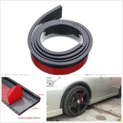 Protector de cejas 2 X 3,8 cm/1,5 m negro color fibra de carbono guardabarros rueda acampanada Foto 1 de 4