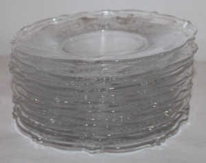 Twelve! HEISEY "Orchid" ETCHED GLASS Dessert Plates