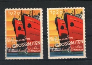 Germany MARITIME ADVERT LABELS{2} Norddeutscher Lloyd UMM 1920s SHIP SHADES DA25 - Picture 1 of 4
