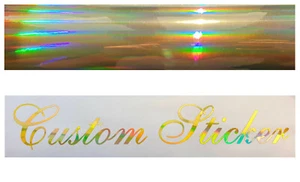 300mm (30cm) Gold Hologram Chrome Custom Name Text Personal Car Sticker Decal - Picture 1 of 6