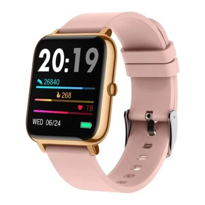 Popglory P22 Smart Watch and Health Tracker - Pink - IOS and Android Compatible - Image 1 of 4