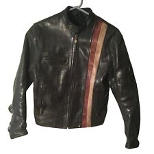Belstaff Womens Black Leather Motorcycle Biker Jacket Coat Size 42 Italy USA 6