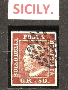 ITALIA COPIA ANTIGUA SELLO CINCUENTA GRANA SICILIA. SG.CAT; VALOR £15.000. - Imagen 1 de 1