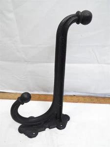 Early Large Cast Iron Coat Wall Hat Hooks Rack Heavy Duty Ball End Saddle - Picture 1 of 6