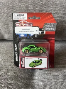 Majorette Deluxe Cars Porsche 911 GT3 RS in Green 1/64 diecast w/Rubber Tires - Picture 1 of 6