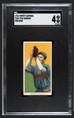 1910 Sweet Caporal-T206 Tom Downey (Fielding) SGC 4 (VG-EX) - Image 1 of 2