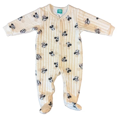 Disney Baby Minnie Mickey Mouse 0/3 Months Boy Girl Romper Sleeper Outfit Ribbed - Image 1 of 4