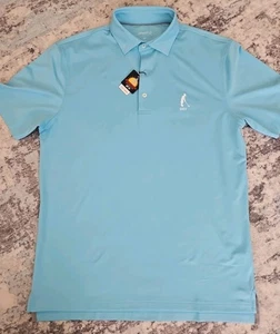 NWT johnnie-O Mens Prep Performance Birdie Polo Golf Medium Barbados Blue UPF 50 - Picture 1 of 5