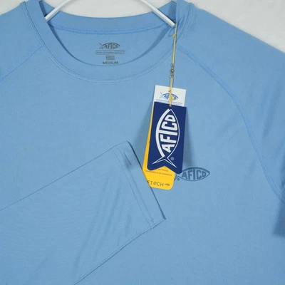 AFTCO Samurai Performance Shirt Men's Medium Blue Fisherman Long Sleeve UPF 50 - Image 1 of 4