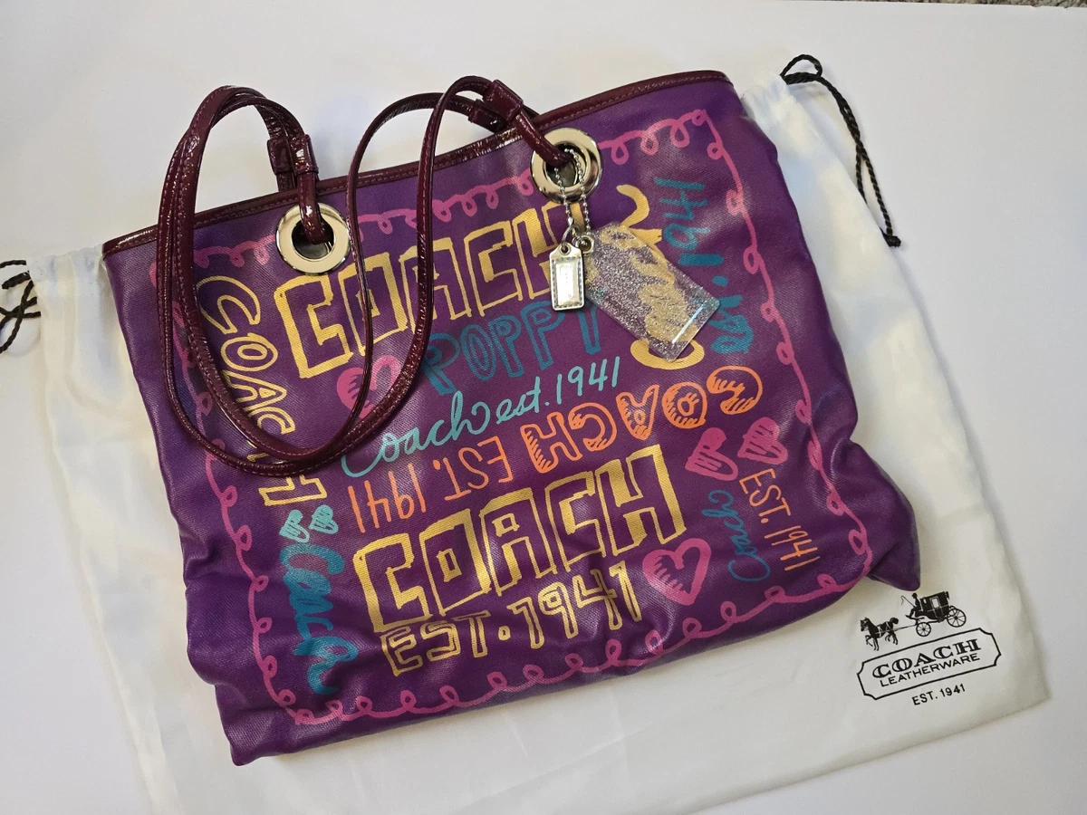 Purple Poppy Coach Purse for sale | eBay