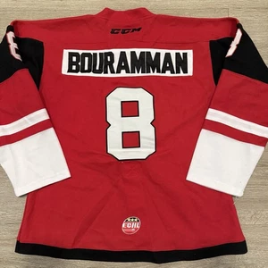 CCM Rapid City Rush Jersey Sz 50 #8 Bouramann Fight Patch Embroidered Rare - Picture 1 of 11