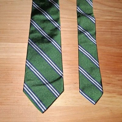 Corbata Brooks Brother SKINNY CORTA 43" niños SEDA roja polar repp rayas verde Foto 1 de 4