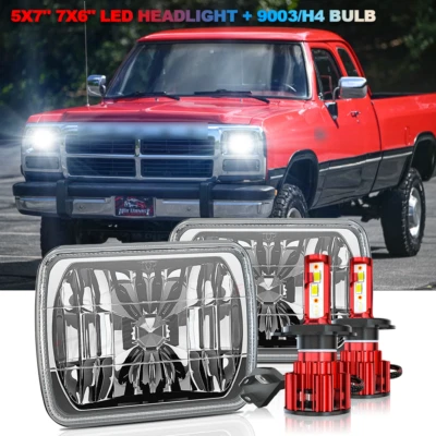 Faro LED 120W 7x6" 5x7" alto/bajo H4 para camionetas Dodge D150 D250 W350 1981-1993 Foto 1 de 4