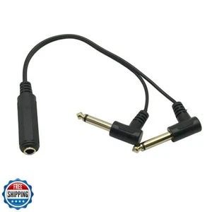 Seadream Right Angled Y Splitter Guitar Extension Cable 25CM Gold Plated 6.35 - Picture 1 of 3