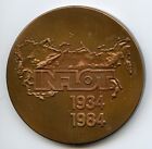 Soviet Merchant Fleet Shipping Agency " INFLOT " Russian Bronze Medal 1984 Map