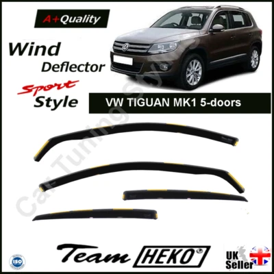 VW TIGUAN MK1 5-doors 2008-2015 4-pc Wind Deflectors HEKO Tinted - Image 1 of 4