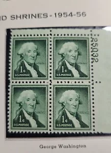 Uncirculated 1954 George Washington 1 ¢ Cent Stamp 4 Pack Unused - Picture 1 of 1