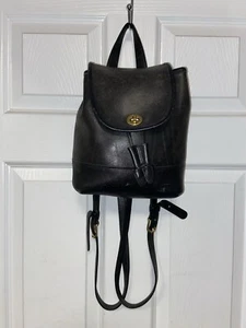 Zaino Coach vintage in pelle nera ottone oro ferramenta # H9 Z-9960 - Foto 1 di 18