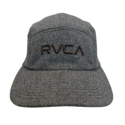 RVCA Wool 5 Panel Camp Cap Clean Hat Men's Gray Strap Back Skateboarding Surfing - Image 1 of 4