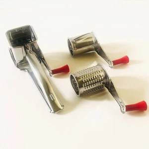 Deluxe Stainless Steel Rotary Cheese Grater with 3 Blades RRP $44.95 - Picture 1 of 8