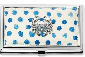 Neu mit Etikett Brighton BLAUWASSER Kristall Krabbe Metall Leder Kartenetui Etui UVP 38 $ - Bild 1 von 3