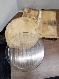 Set of 2 - STANDARD flat head light LAMP lens auto 8"  glass NOS - Picture 1 of 2