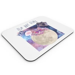Tapis de Souris Sup Bby Girl Chat Collage Art Retro Illustration Parodie Animal - Photo 1/2