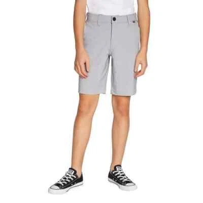 Hurley Youth Flat Hybrid Short Boy Grey Blue Stretch Pocket Zipper M (10/12) NEW - Image 1 of 4