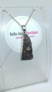 Druzy stone Pendant & Necklace Grey, Space Theme, Galaxy Jewellery gifts for her - Picture 1 of 7
