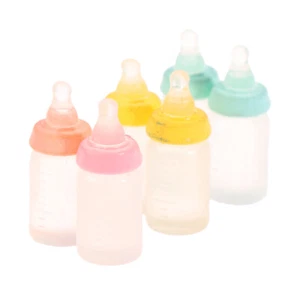 6Pcs 1:12 Dollhouse Miniatures Milk Bottle Baby Bottle Model Doll House De B!ex - Picture 1 of 12