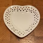Mikasa Romance Small Trinket Candy Dish Heart Shape White 3.5" New With Tags