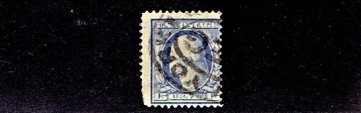 1910-11 U.S.Reg Issue WASH/FRANK p.12 S.L.Wkm 15c Ultra Sc#382 Used  High Value - Image 1 of 1