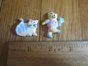 Kleine Harz Katze Teddybär Figuren flache Figuren 1-1,5 Zoll Basteln Deko - Bild 1 von 5