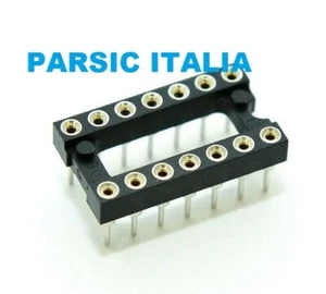 ZOCCOLO TORNITO SOCKET PORTA INTEGRATO DIP14 (7+7P) P=2,54mm ( = 100 PEZZI ) - Imagen 1 de 5