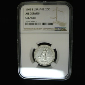 1905-S USA Philippinen 20 Centavos NGC AU Details gereinigt - Bild 1 von 2