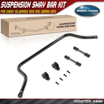 Barra estabilizadora de suspensión delantera con kit de buje para Chevrolet Silverado 1500 GMC Sierra Foto 1 de 4