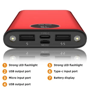 Portable Power Bank Fast Charger LED Display30000mAh Dual USB External Battery - Picture 1 of 12