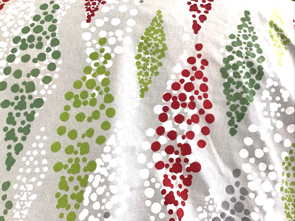 Colorful Christmas Polka Dot Patterned Fabric Holiday Red Green White BTY - Image 1 of 4