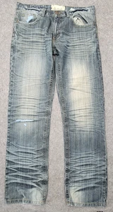 Pantalones de mezclilla azules para hombre FUSAL by Focus EE. UU. talla 34 x 32 descoloridos desgastados tiene defectos - Imagen 1 de 10