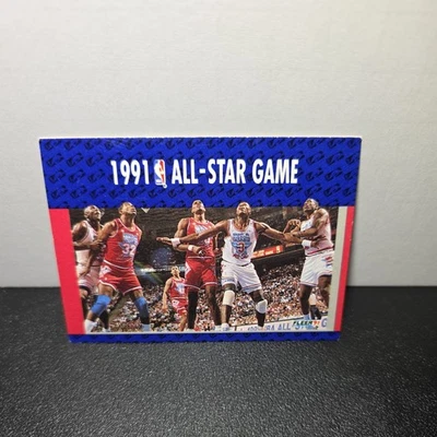 1991 Fleer All-Star Game #237 Jordan, Magic Ewing, Robinson, Johnson - Image 1 of 4