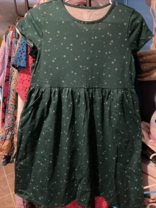 NWT Wonder Nation Green Star  Dress Girls Play with pockets Sizes L (10-12) Plus - Picture 1 of 1